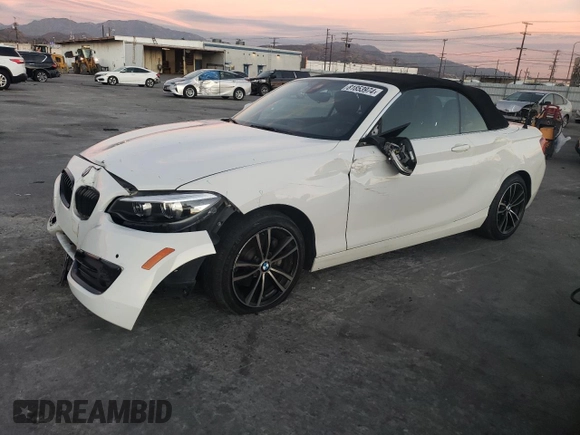 2020 BMW 2 Series 230i xDrive with VIN WBA2K1C01L7F99510, listed as a Copart auction lot 81853974 with 74,743 mi miles and Salvage Title. Bid and sale history available at carsss.com. Image 1.