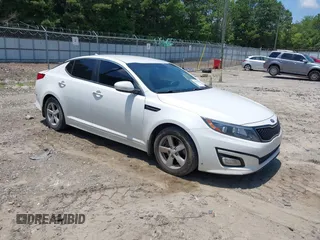 2015 Kia Optima LX with VIN KNAGM4A73F5543258, listed as a IAAI auction lot 42570588 with 201,617 mi miles and . Bid and sale history available at DreamBid. Image 1.