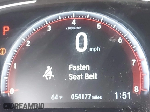 2019 Honda Civic Sedan Sport with VIN 2HGFC2F83KH540209, listed as a IAAI auction lot 41601755 with 54,177 mi miles. Bid and sale history available at carsss.com. Image 7.