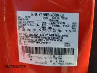 2011 Ford F-150 XL with VIN 1FTFX1ET1BKD40411, listed as a Copart auction lot 43719985 with 275,656 mi miles and Salvage Title. Bid and sale history available at carsss.com. Image 12.