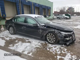 2017 BMW 7 Series 740i xDrive with VIN WBA7E4C59HGU99430, listed as a Copart auction lot 37789053 with 0 mi miles. Bid and sale history available at carsss.com. Image 4.