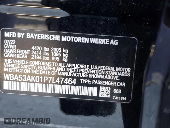 2023 BMW 2 Series 228i with VIN WBA53AK01P7L47464, listed as a Copart auction lot 84303034 with 17,425 mi miles and Salvage Title. Bid and sale history available at carsss.com. Image 12.