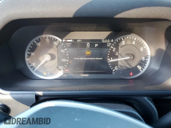 2023 Land Rover Defender S with VIN SALEJ7EX3P2121582, listed as a Copart auction lot 77433164 with 26,507 mi miles and Salvage title. Bid and sale history available at DreamBid. Image 9.