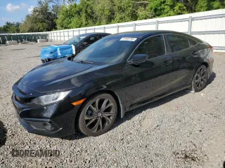 2019 Honda Civic Sport with VIN 2HGFC2F83KH596294, listed as a Copart auction lot 51658795 with 92,145 mi miles and Salvage title. Bid and sale history available at DreamBid. Image 1.
