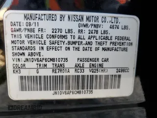 2012 Infiniti G25 Sedan Journey with VIN JN1DV6AP6CM810735, listed as a Copart auction lot 53144305 with 143,993 mi miles and Clean Title. Bid and sale history available at carsss.com. Image 12.