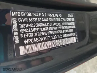 2023 Porsche Panamera S with VIN WP0AB2A70PL130052, listed as a Copart auction lot 46674545 with 12,615 mi miles and Salvage Title. Bid and sale history available at carsss.com. Image 12.