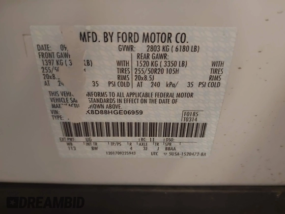 2017 Ford Explorer XLT with VIN 1FM5K8D88HGE06959, listed as a IAAI auction lot 42269672 with 87,372 mi miles and . Bid and sale history available at DreamBid. Image 9.