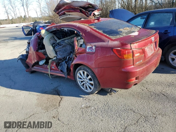 2007 Lexus IS 250 with VIN JTHCK262772018326, listed as a Copart auction lot 44821825 with 0 mi miles and Salvage Title. Bid and sale history available at carsss.com. Image 2.