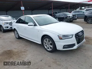 2014 Audi A4 Premium with VIN WAUBFAFL4EN005966, listed as a IAAI auction lot 41867709 with 190,384 mi miles. Bid and sale history available at carsss.com. Image 1.