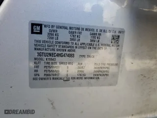 2017 GMC Sierra 1500 SLT with VIN 3GTU2NEC4HG474083, listed as a Copart auction lot 48921515 with 0 mi miles and Salvage Title. Bid and sale history available at carsss.com. Image 12.