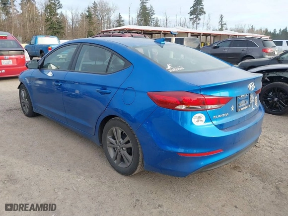 2017 Hyundai Elantra Limited with VIN 5NPD84LF6HH197255, listed as a IAAI auction lot 41761784 with 61,817 mi miles. Bid and sale history available at carsss.com. Image 3.