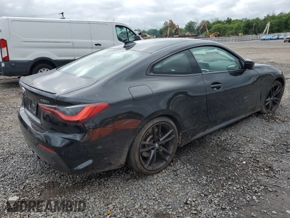 2022 BMW 4 Series 430i xDrive with VIN WBA73AP01NCJ51756, listed as a Copart auction lot 58590465 with Not provided miles and Salvage title. Bid and sale history available at DreamBid. Image 3.