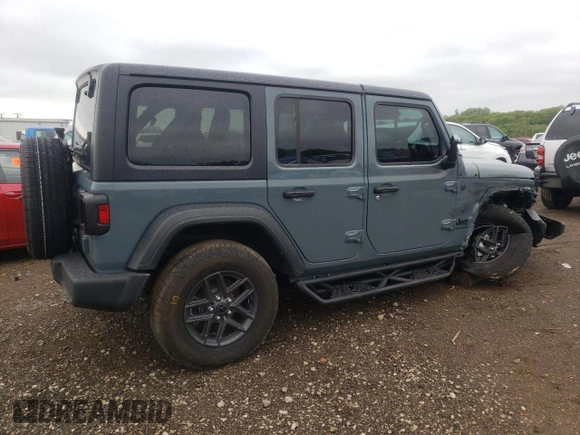 2024 Jeep Wrangler Sport S with VIN 1C4PJXDG1RW305304, listed as a Copart auction lot 57555635 with 5,705 mi miles and Salvage title. Bid and sale history available at DreamBid. Image 3.