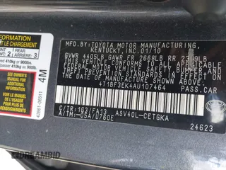 2010 Toyota Camry with VIN 4T1BF3EK4AU107464, listed as a IAAI auction lot 42244225 with 288,367 mi miles and . Bid and sale history available at DreamBid. Image 9.