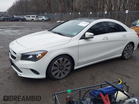 2018 Mercedes-Benz CLA 250 with VIN WDDSJ4GB9JN595199, listed as a IAAI auction lot 41532648 with 58,581 mi miles and . Bid and sale history available at DreamBid. Image 17.