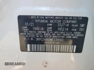 2021 Hyundai Accent SE with VIN 3KPC24A68ME139002, listed as a Copart auction lot 45714285 with 67,357 mi miles and Salvage Title. Bid and sale history available at carsss.com. Image 12.