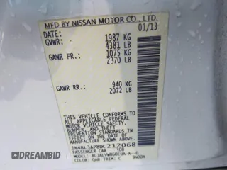 2013 Nissan Altima SV with VIN 1N4BL3AP8DC212068, listed as a IAAI auction lot 42022858 with 67,177 mi miles and . Bid and sale history available at DreamBid. Image 9.