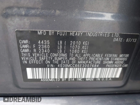 2014 Subaru Legacy Premium с VIN 4S3BMCC66E3007684, выставлен на аукционе IAAI как лот 42333043 с пробегом 141 589 миль миль и . История ставок и продаж доступна на DreamBid. Изображение 9.