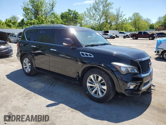 2017 Infiniti QX80 with VIN JN8AZ2NEXH9151613, listed as a Copart auction lot 55811025 with 286,125 mi miles and Salvage title. Bid and sale history available at DreamBid. Image 4.
