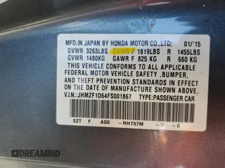 2015 Honda CR-Z EX with VIN JHMZF1D64FS001867, listed as a Copart auction lot 74024764 with Not Provided miles and Salvage Title. Bid and sale history available at carsss.com. Image 13.