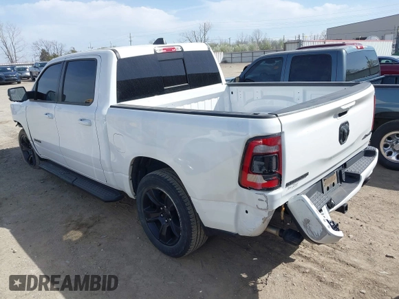 2021 Ram 1500 Big Horn with VIN 1C6SRFFT0MN521027, listed as a IAAI auction lot 41830596 with 55,013 mi miles and . Bid and sale history available at DreamBid. Image 3.