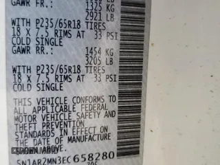 2014 Nissan Pathfinder Platinum with VIN 5N1AR2MN3EC658280, listed as a Copart auction lot 60781045 with 168,648 mi miles and Salvage title. Bid and sale history available at DreamBid. Image 13.