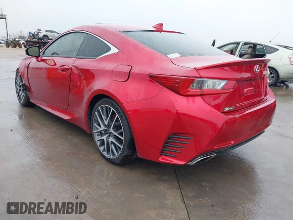 2016 Lexus RC 350 F Sport with VIN JTHHE5BCXG5013813, listed as a IAAI auction lot 41097722 with 52,996 mi miles and . Bid and sale history available at DreamBid. Image 3.