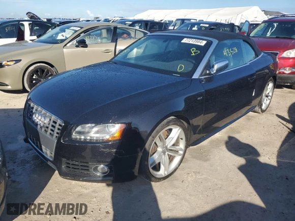 2010 Audi S5 Prestige with VIN WAUVGAFH8AN013634, listed as a Copart auction lot 77213984 with 43,528 mi miles and Non Repairable. Bid and sale history available at carsss.com. Image 1.