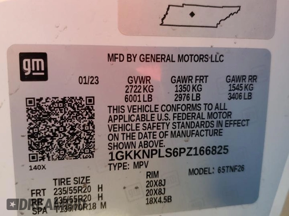 2023 GMC Acadia Denali with VIN 1GKKNPLS6PZ166825, listed as a Copart auction lot 52441385 with 28,864 mi miles and Salvage title. Bid and sale history available at DreamBid. Image 15.