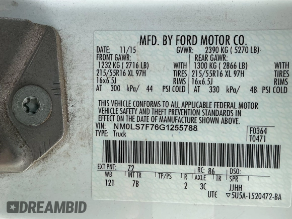 2016 Ford Transit Connect XLT с VIN NM0LS7F76G1255788, выставлен на аукционе IAAI как лот 42726830 с пробегом 252 089 миль миль и . История ставок и продаж доступна на DreamBid. Изображение 16.