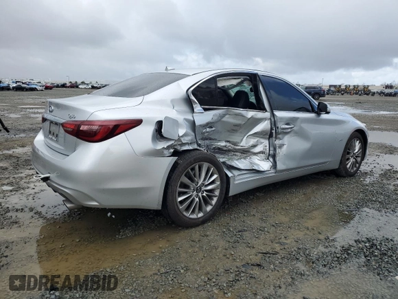 2020 Infiniti Q50 3.0t LUXE with VIN JN1EV7AP3LM205002, listed as a Copart auction lot 48179935 with 83,393 mi miles and Salvage Title. Bid and sale history available at carsss.com. Image 3.