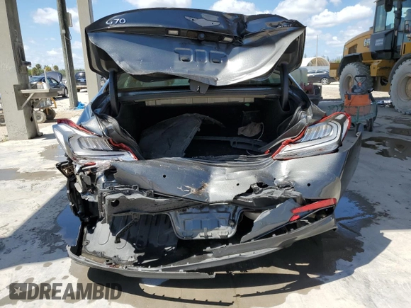 2019 Genesis G70 2.0T Advanced with VIN KMTG34LA2KU035041, listed as a Copart auction lot 52457484 with 43,490 mi miles and Salvage Title. Bid and sale history available at carsss.com. Image 6.