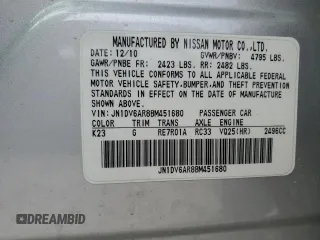 2011 Infiniti G25 x with VIN JN1DV6AR8BM451680, listed as a Copart auction lot 86953124 with 113,330 mi miles and Salvage Title. Bid and sale history available at DreamBid. Image 12.