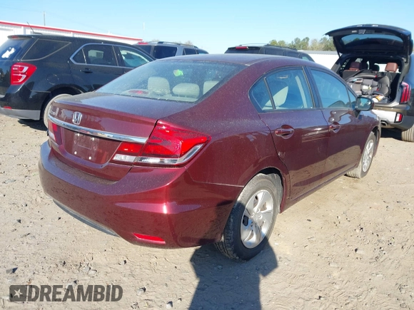 2015 Honda Civic LX with VIN 19XFB2F56FE251009, listed as a IAAI auction lot 41865851 with 95,432 mi miles and . Bid and sale history available at DreamBid. Image 4.
