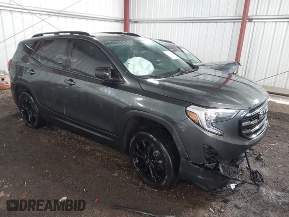 2020 GMC Terrain SLT with VIN 3GKALVEV5LL198938, listed as a IAAI auction lot 42001203 with 67,289 mi miles. Bid and sale history available at carsss.com. Image 1.