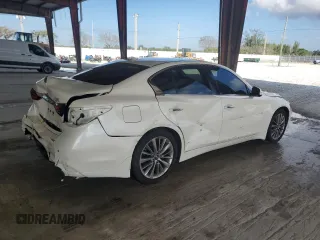 2023 Infiniti Q50 Luxe with VIN JN1EV7BPXPM510470, listed as a Copart auction lot 44040375 with 19,824 mi miles and Salvage Title. Bid and sale history available at DreamBid. Image 3.