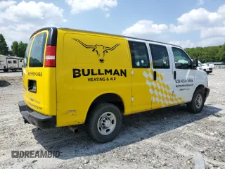 2022 Chevrolet Express Cargo z VIN 1GCWGAF71N1198508, wystawiony jako Copart lot #59487795 z przebiegiem 72 395 mil mil oraz Szkoda całkowita • Salvage title. Historia ofert i sprzedaży dostępna na DreamBid. Obrazek 3.