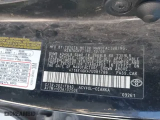 2007 Toyota Camry CE with VIN 4T1BE46K47U081786, listed as a IAAI auction lot 41637392 with 235,890 mi miles. Bid and sale history available at carsss.com. Image 9.