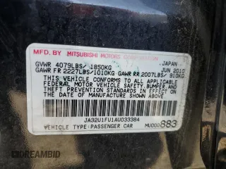 2010 Mitsubishi Lancer DE with VIN JA32U1FU1AU033384, listed as a Copart auction lot 45359555 with 193,200 mi miles and Salvage Title. Bid and sale history available at carsss.com. Image 14.