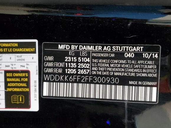 2015 Mercedes-Benz E 400 with VIN WDDKK6FF2FF300930, listed as a Copart auction lot 50515095 with 130,015 mi miles and Salvage Title. Bid and sale history available at carsss.com. Image 12.