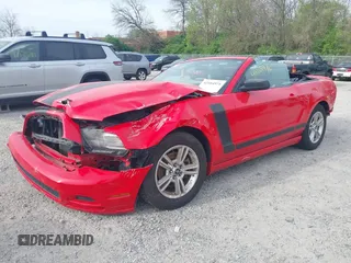 2014 Ford Mustang V6 with VIN 1ZVBP8EM3E5208282, listed as a IAAI auction lot 42104971 with Not Provided miles. Bid and sale history available at carsss.com. Image 2.