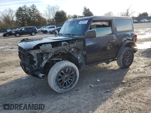 2021 Ford Bronco с VIN 1FMDE5AP2MLB02587, выставлен на аукционе Copart как лот 45328285 с пробегом 50 327 миль миль и Списание • Salvage title. История ставок и продаж доступна на DreamBid. Изображение 1.