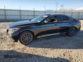 2018 Genesis G80 3.3T Sport with VIN KMHGN4JB9JU271815, listed as a Copart auction lot 46999165 with 96,628 mi miles and Clean Title. Bid and sale history available at carsss.com. Image 1.