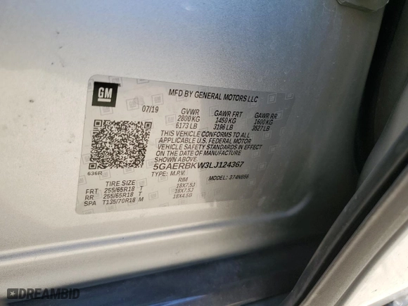 2020 Buick Enclave Essence with VIN 5GAERBKW3LJ124367, listed as a Copart auction lot 76813274 with 60,846 mi miles and Salvage Title. Bid and sale history available at carsss.com. Image 15.