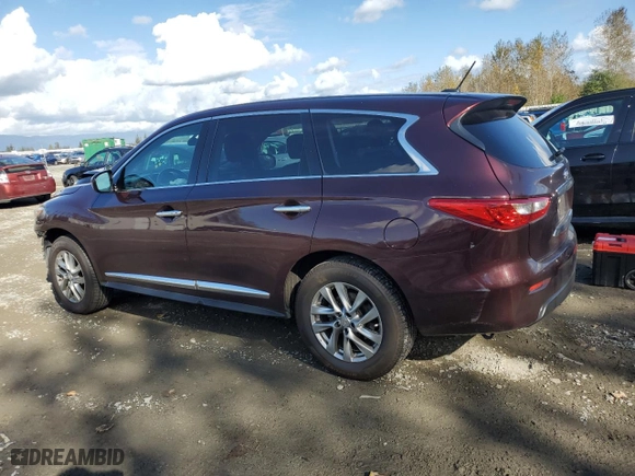2013 Infiniti JX35 with VIN 5N1AL0MM8DC342675, listed as a Copart auction lot 75515044 with 124,913 mi miles and Salvage Title. Bid and sale history available at carsss.com. Image 2.