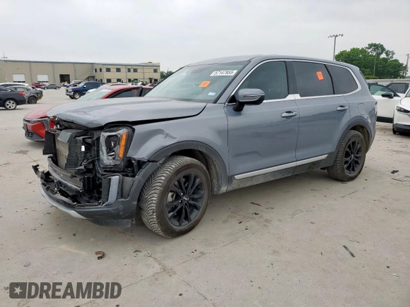 2022 Kia Telluride LX with VIN 5XYP2DHC5NG284645, listed as a Copart auction lot 57147955 with 47,664 mi miles and Salvage title. Bid and sale history available at DreamBid. Image 1.