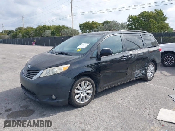 2011 Toyota Sienna XLE AAS with VIN 5TDYK3DC2BS150565, listed as a IAAI auction lot 41845965 with 279,253 mi miles and . Bid and sale history available at DreamBid. Image 2.