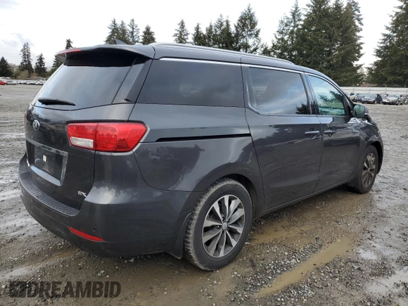 2018 Kia Sedona EX with VIN KNDMC5C13J6390021, listed as a Copart auction lot 43594355 with 101,305 mi miles and Salvage Title. Bid and sale history available at carsss.com. Image 3.