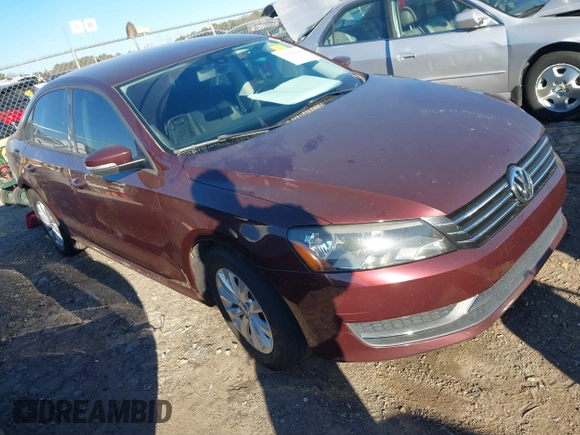 2014 Volkswagen Passat S w/Nav with VIN 1VWAP7A30EC009933, listed as a IAAI auction lot 41690840 with 202,200 mi miles. Bid and sale history available at carsss.com. Image 1.