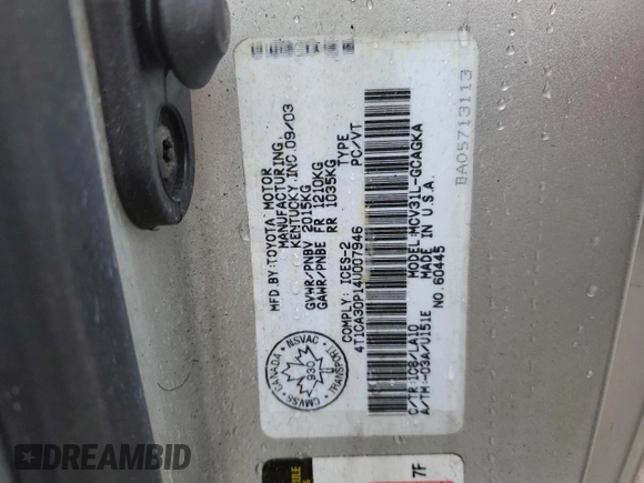 2004 Toyota Solara SE with VIN 4T1CA30P14U007946, listed as a Copart auction lot 47333385 with 321,352 mi miles and Clean Title. Bid and sale history available at DreamBid. Image 12.